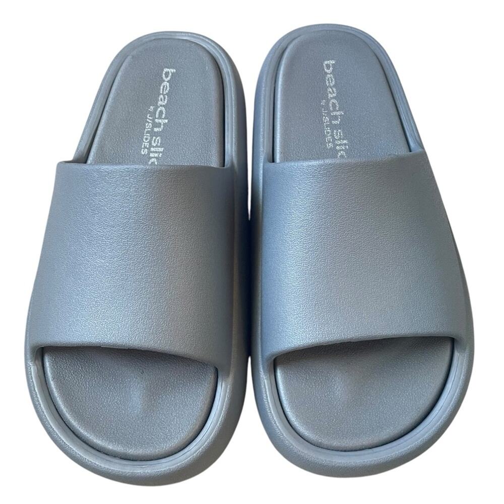 J Slides Squish Gray Beach‎ Slides Size 6 NWT